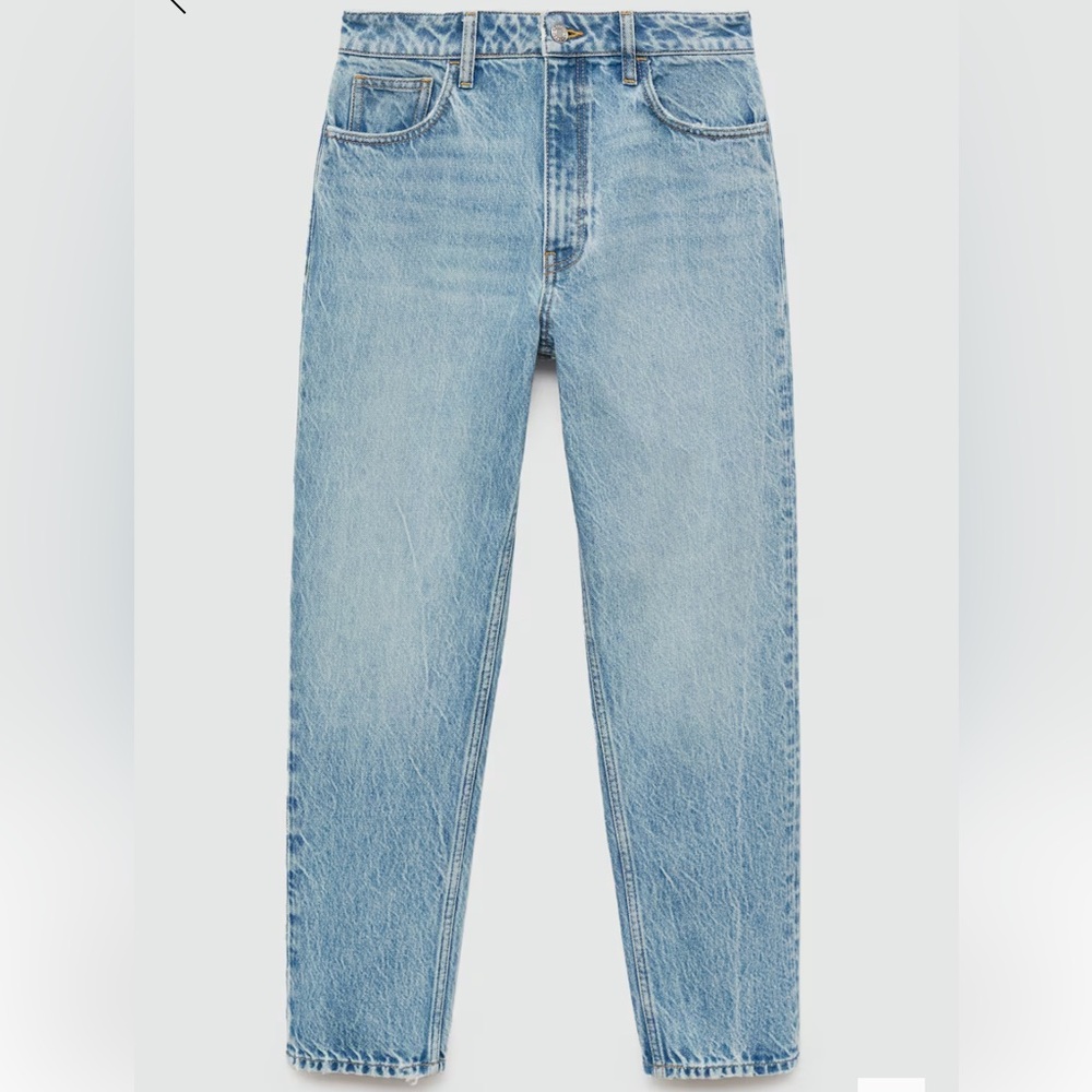 Mango MOM2000 HIGH-RISE JEANS Women's in Medium Blue